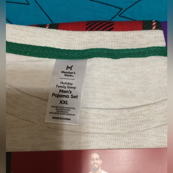 NWT PJ set for men featuring long sleeve top and long pants. size XXL #824PSP17 - Picture 3 of 8